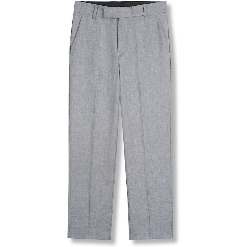Calvin Klein Big Boys' Flat Front Dress Pant, Light Grey, 18